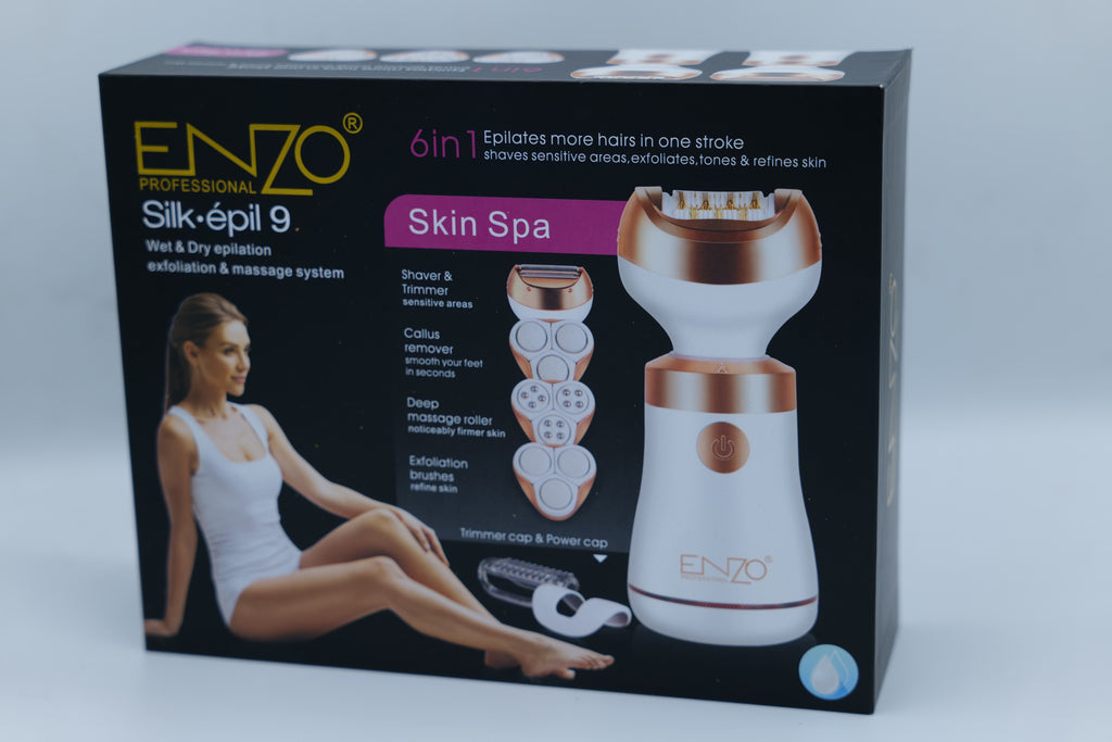 الة نزع الشعر ENZO PROFESSIONEL Silk.epile 9  Skin Spa 6en1